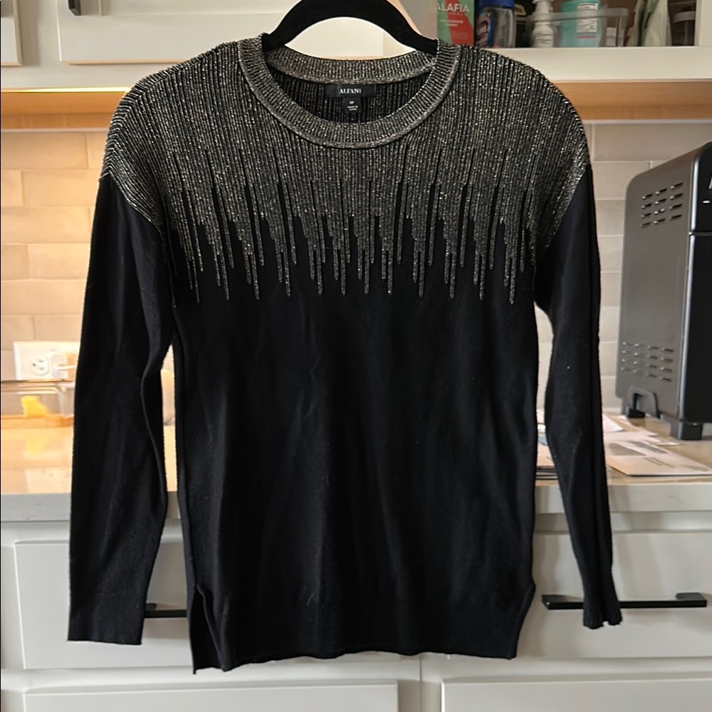 Black Sweater with Gold Detailing